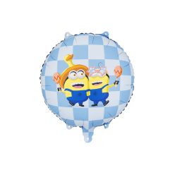 Minion fólia lufi, kerek 35x35 cm, színes mix