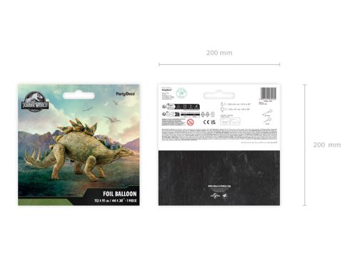 Jurassic World Stegosaurus fólia lufi, álló, 112x51 cm