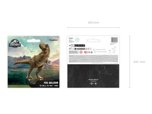 Jurassic World fólia lufi T-Rex, barna, 92x98 cm