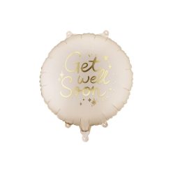   Feliratos fólia lufi 'Jobbulást!', 35x35 cm, kör alakú