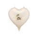 Szív alakú fólia lufi Love felirattal, bézs-arany, 45 cm