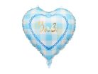 Fólia lufi szív alakú 'Baby', világoskék - 35 cm