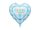 Fólia lufi szív alakú 'Baby', világoskék - 35 cm