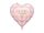 Rózsaszín babás fólia szív lufi, 35 cm, arany felirattal