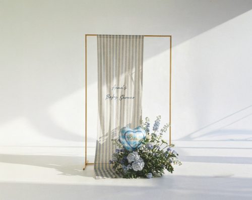 Rózsaszín babás fólia szív lufi, 35 cm, arany felirattal