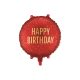 Fólia lufi kerek „Happy Birthday” sötétvörös, 35x35 cm