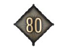 Fekete fólia légballon arany '80' felirattal, 46x46 cm