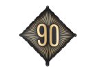 Fekete fólia lufi arany '90' felirattal 46x46 cm