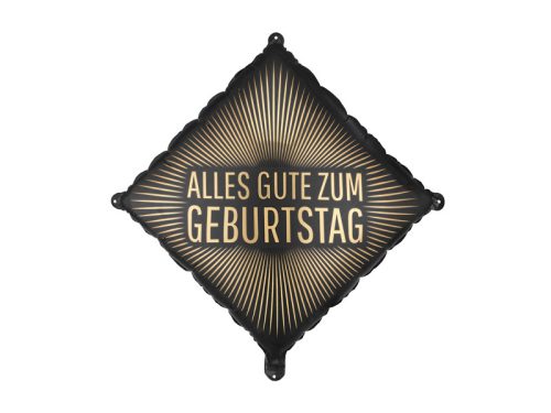 Fekete fólia lufi arany 'Alles Gute zum Geburtstag', 46x46 cm