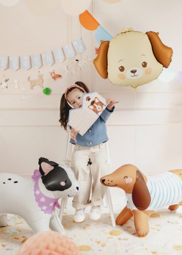 Fólia lufi kutya, 63x48,5 cm, bézs és barna színben