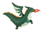 Sárkány alakú fólia lufi, 120x90 cm, zöld-mint színben