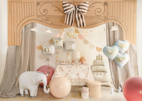 Álló torta fólia lufi, bézs-arany, 70x100 cm