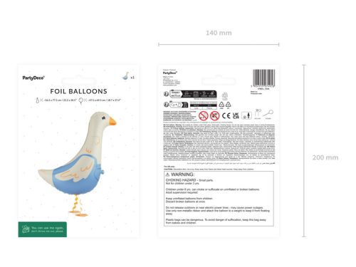 Léggömb fólia liba világoskék nadrágban, 47,5x69,5 cm