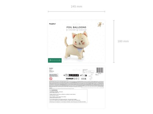 Fólia lufi guruló macska, világos bézs, 61x65 cm