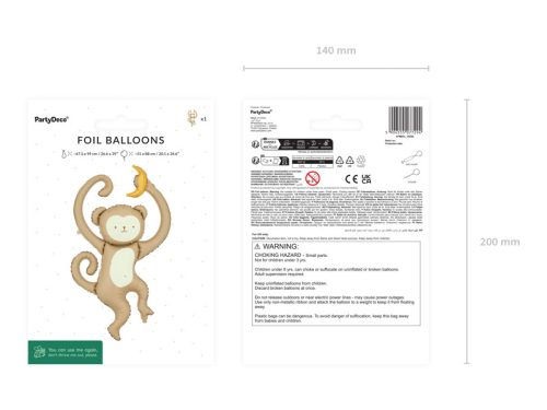 Fólia fólia lufi majom, 51x88 cm, bézs és krém színben