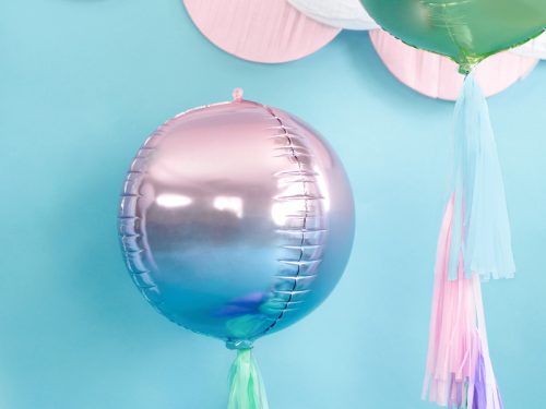 Foil Balloon Ombre Ball, lila és kék, 35cm