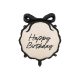 Happy Birthday fólia lufi, kerek, vegyes színek, 47,5x45 cm