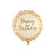 Leopárdmintás 'Happy Birthday' fóliás lufi, 35x35 cm, vegyes színek