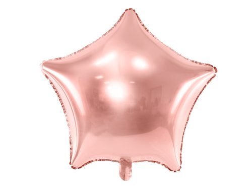 Fóliás Balloon Star, 48cm, rózsaszín arany