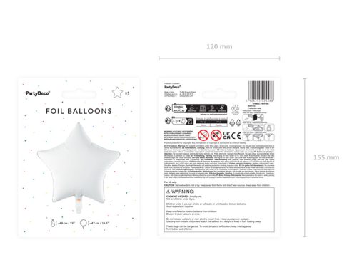 Fólia lufi Star, 48 cm, fehér