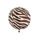 Zebra csíkos fólia lufi 75 cm - színes mix, szívószállal
