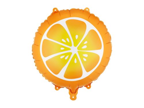 Narancssárga fólia lufi 35 cm - önzáró, dekorációhoz