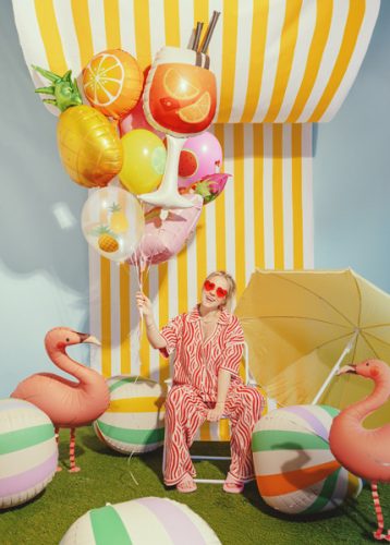 Narancssárga fólia lufi 35 cm - önzáró, dekorációhoz