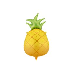 Ananász fólia lufi 38x68 cm, sárga-zöld dekoráció