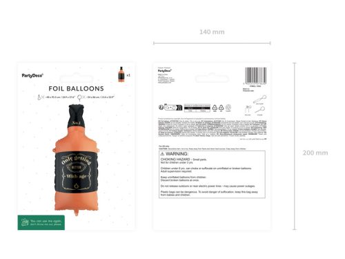 Whisky palack fólia lufi, narancs-fekete, 34x86 cm