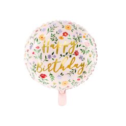 Foil balloon Happy Birthday, 45cm, light pink