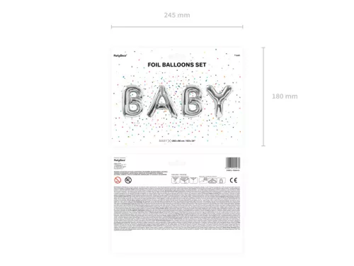 Fólia lufi Baba, 262x86cm, ezüst