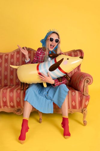 Fóliás ballon tacskó, 96x58, mix