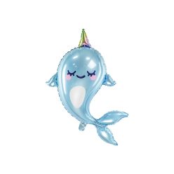 Foil balloon Narwhal, 53x87cm, mix