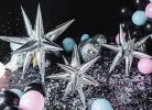 Star 3D fólia lufi, 95cm, ezüst