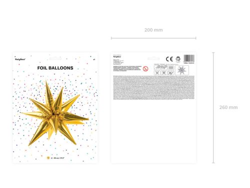 Fólia lufi Star 3D, 95cm, arany