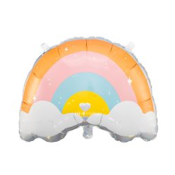 Szivárvány fólia lufi, 55x40cm, mix