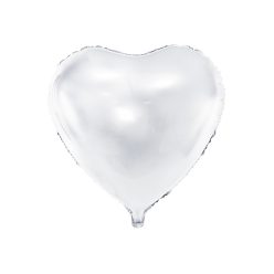 Foil Balloon Heart, 45cm, white