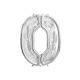 0-s számkeret latex léggömbökhöz, 126 cm, ezüst