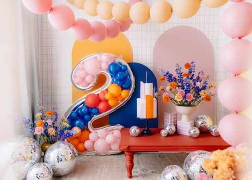 2-es számkeret latex léggömbökhöz, 126 cm, ezüst