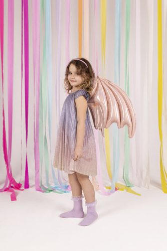 Fólia ballon denevérszárnyak, rózsaszín holografikus, 85 x 50 cm