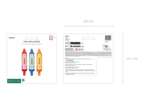 Foil balloons for garlands Crayons, set, 7x30 cm