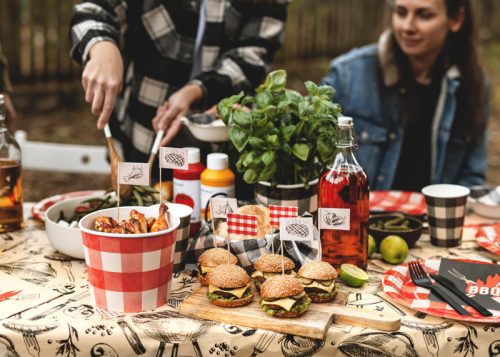 Dekoratív grill fogpiszkálók, 15 cm, 12 db-os készlet, vegyes minták