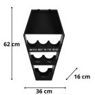 Koporsó alakú bortartó polc