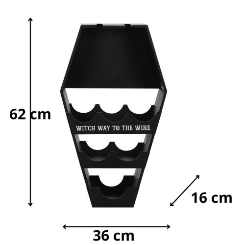 Koporsó alakú bortartó polc