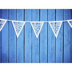 Papírfüzér, gyöngyházfehér, 19,5 x 3 m