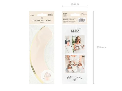 Cupcake csomagolás, 4,8 x 7,6 x 4,6 cm (1 db / 6 db)