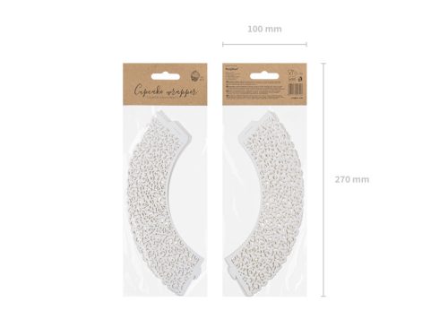 Cupcake csomagolás, fehér, 5,5 x 8,5 cm (1 db / 10 db)