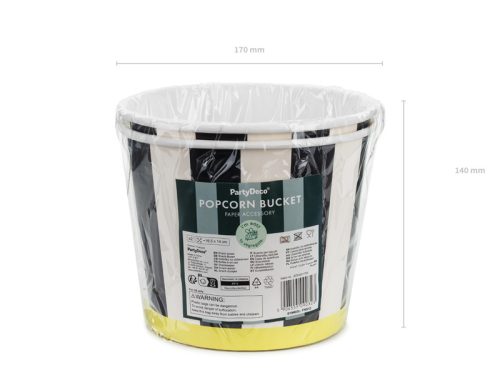 Snack Buckets Stripes, 14 cm, mix (1 pkt / 2 db.)