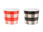 Papír snack vödrök kockás mintával, 14 cm, 2 darabos készlet