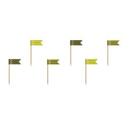   Cupcake tortabeszúró Mini Flags Bee, mix, 7cm (1 db / 6 db.)